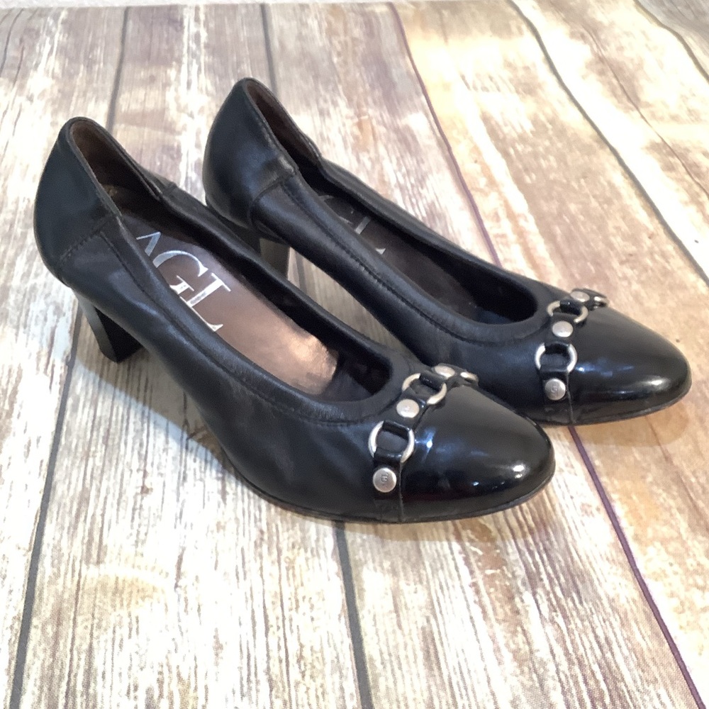 AGL Attilio Giusti Leombruni Black Leather 38.5